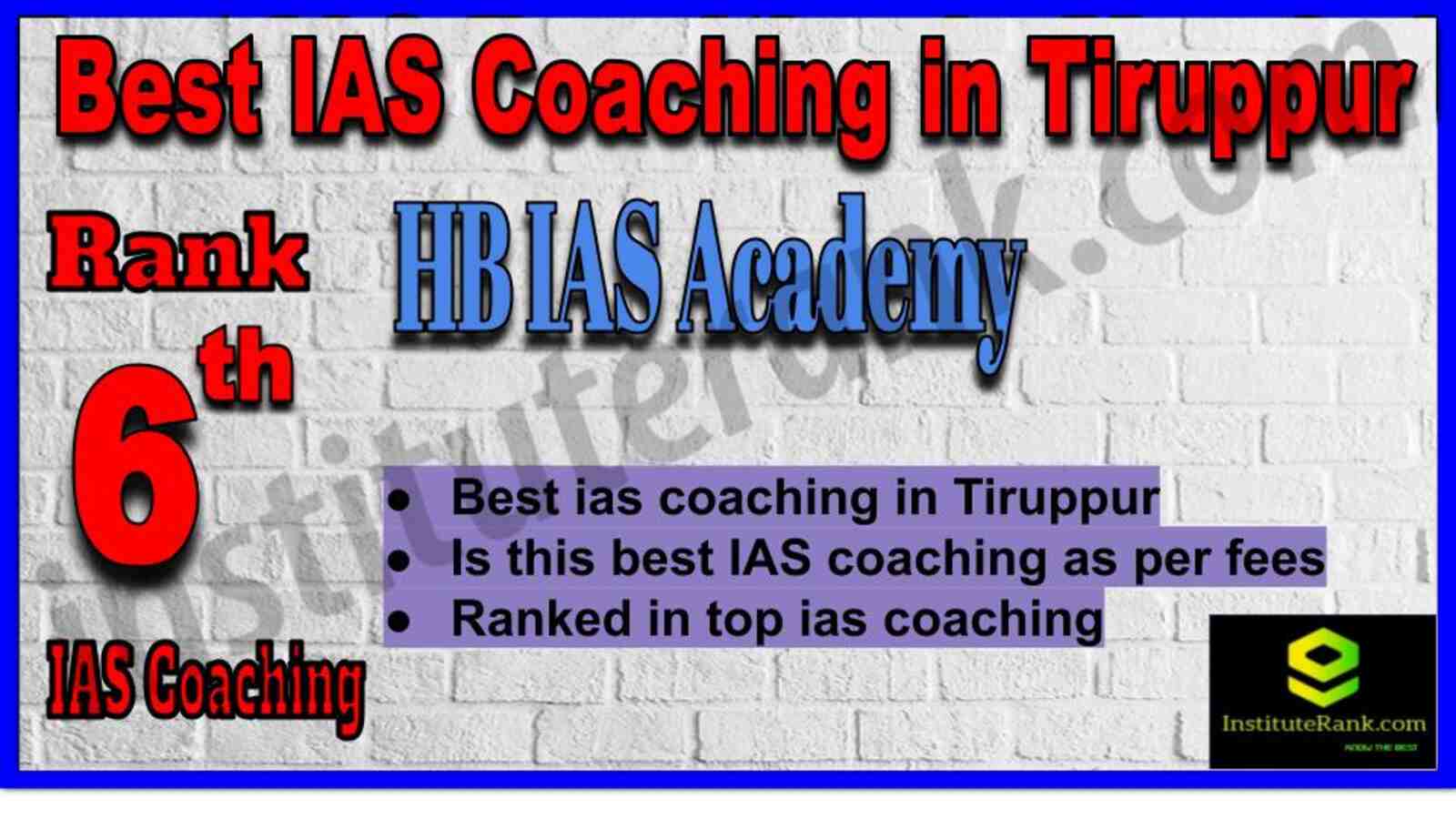 6th Best IAS Coaching in Tiruppur