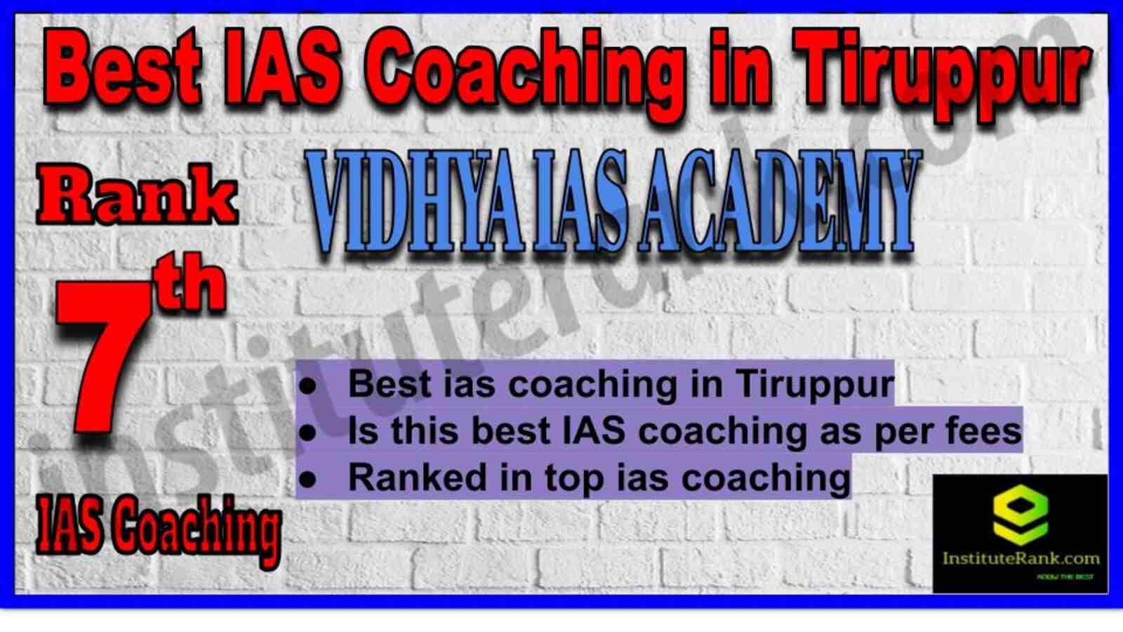 7th Best IAS Coaching in Tiruppur