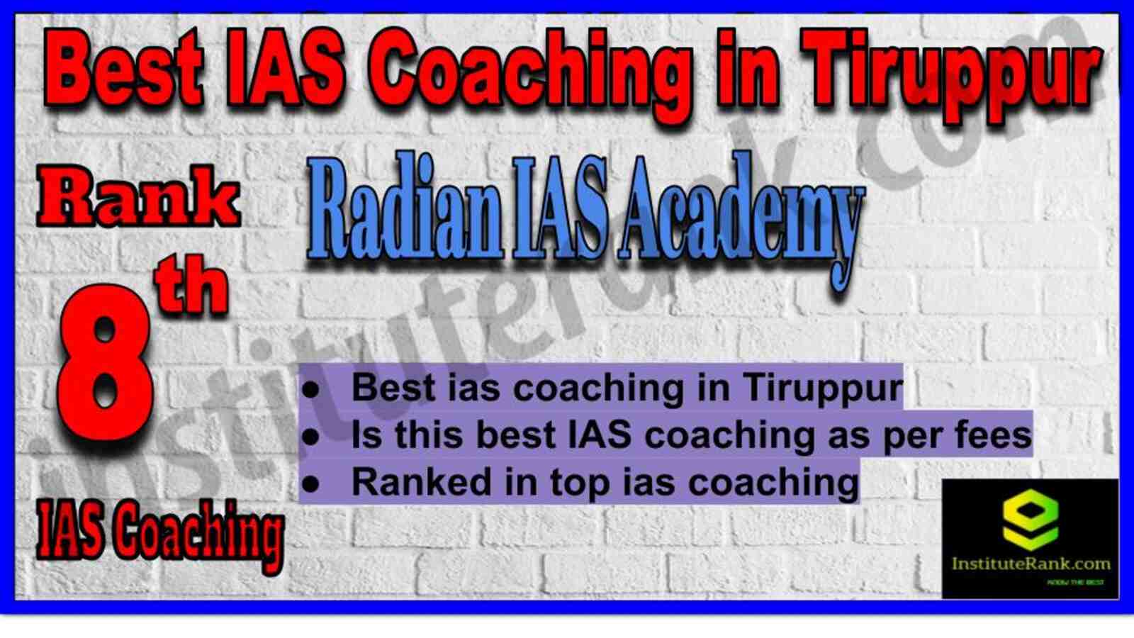 8th Best IAS Coaching in Tiruppur