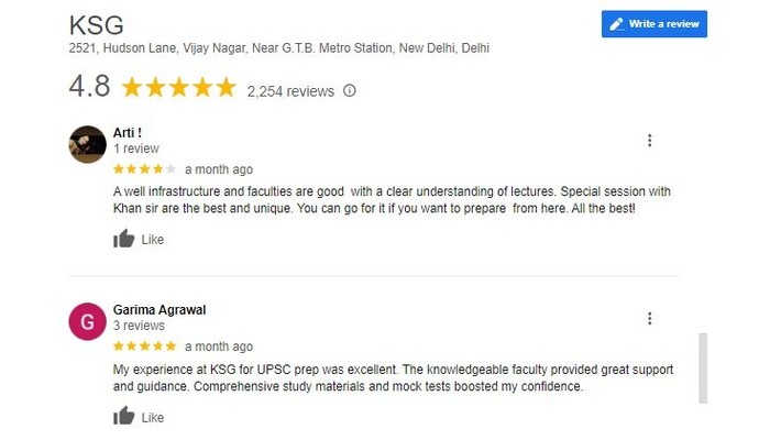 KSG IAS Coaching Review