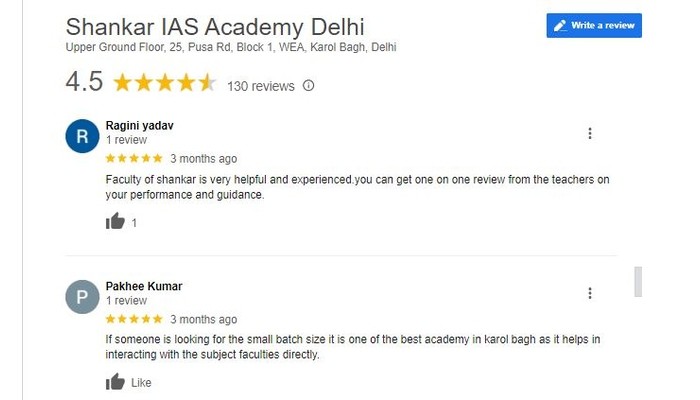 Shankar IAS Academy Reviews