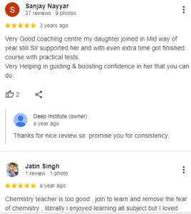 Deep Institute of CUET Coaching Reviews