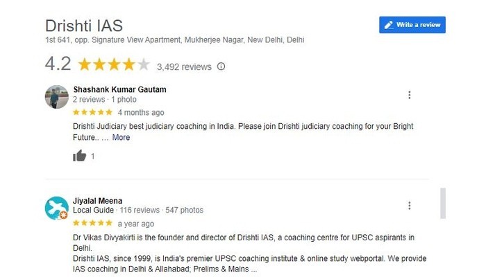 Drishti IAS Coaching review