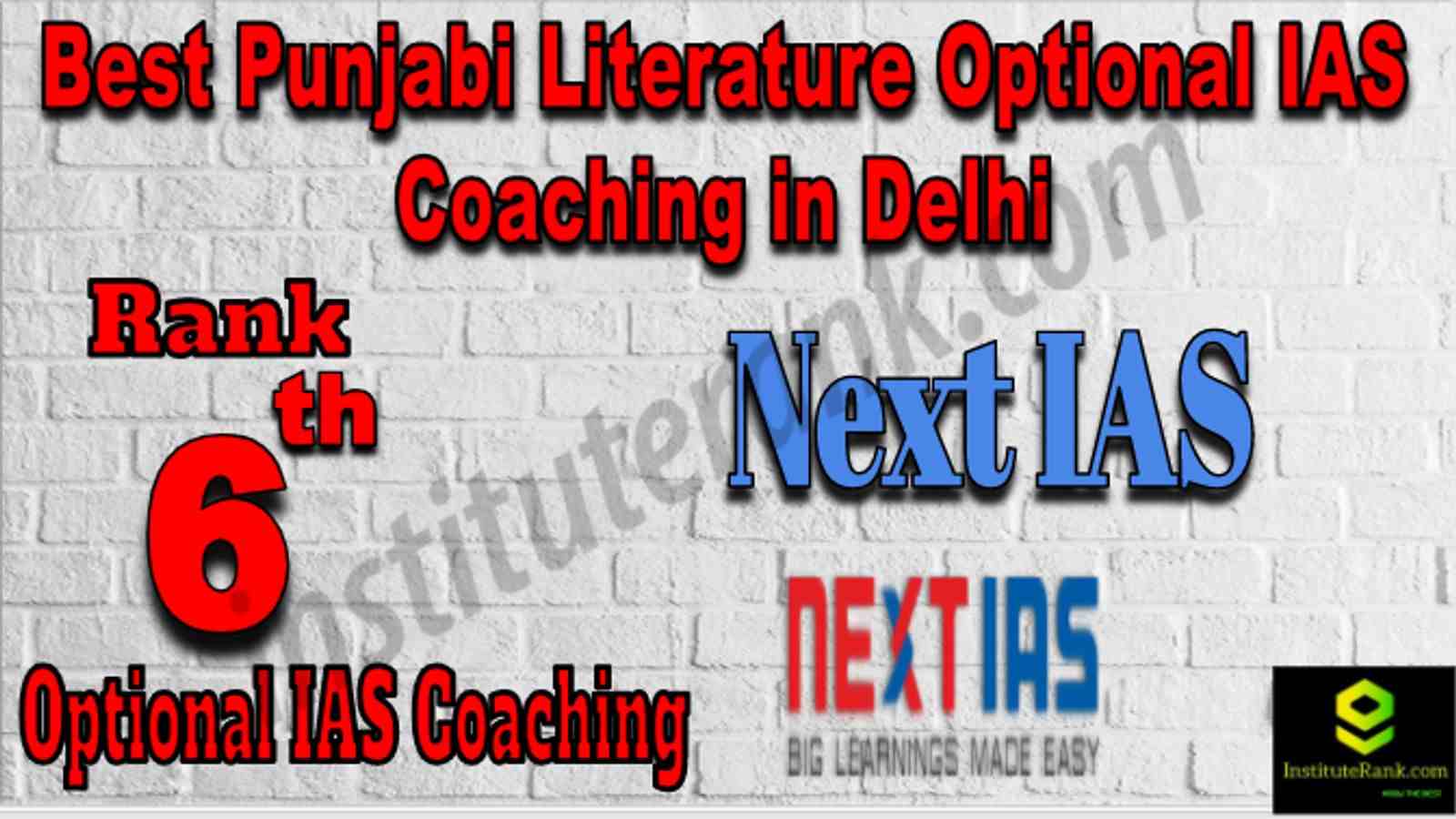 Rank 6 Best Punjabi Literature Optional IAS Coaching in Delhi