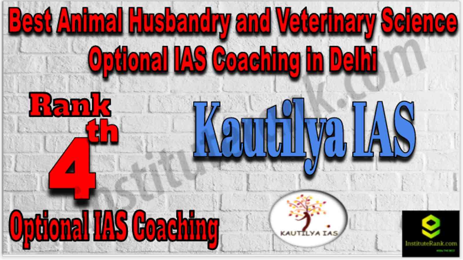 Rank 4 Best Animal Husbandry and Veterinary Science Optional IAS Coaching in Delhi