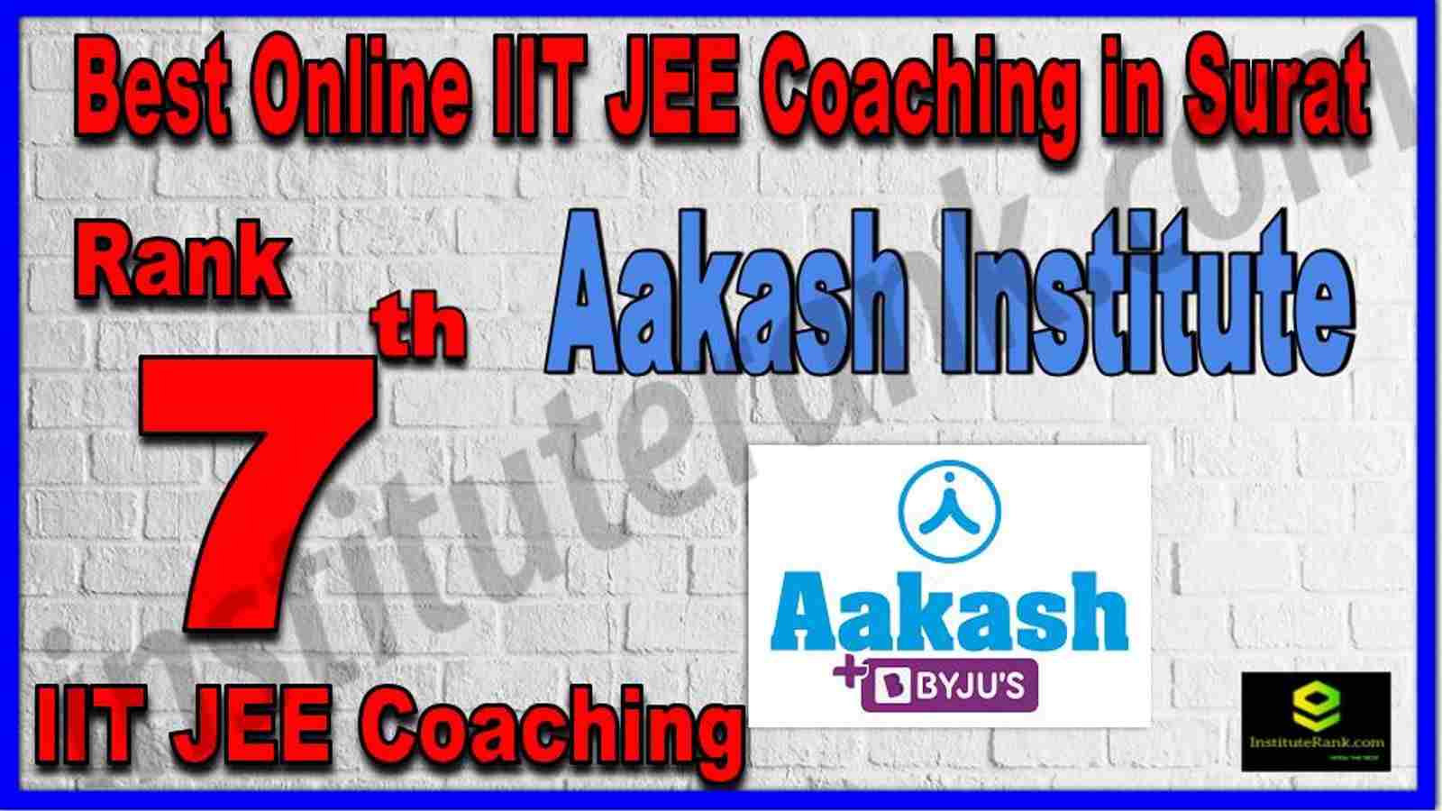 Rank 7th Best Online IIT JEE Coaching in Surat