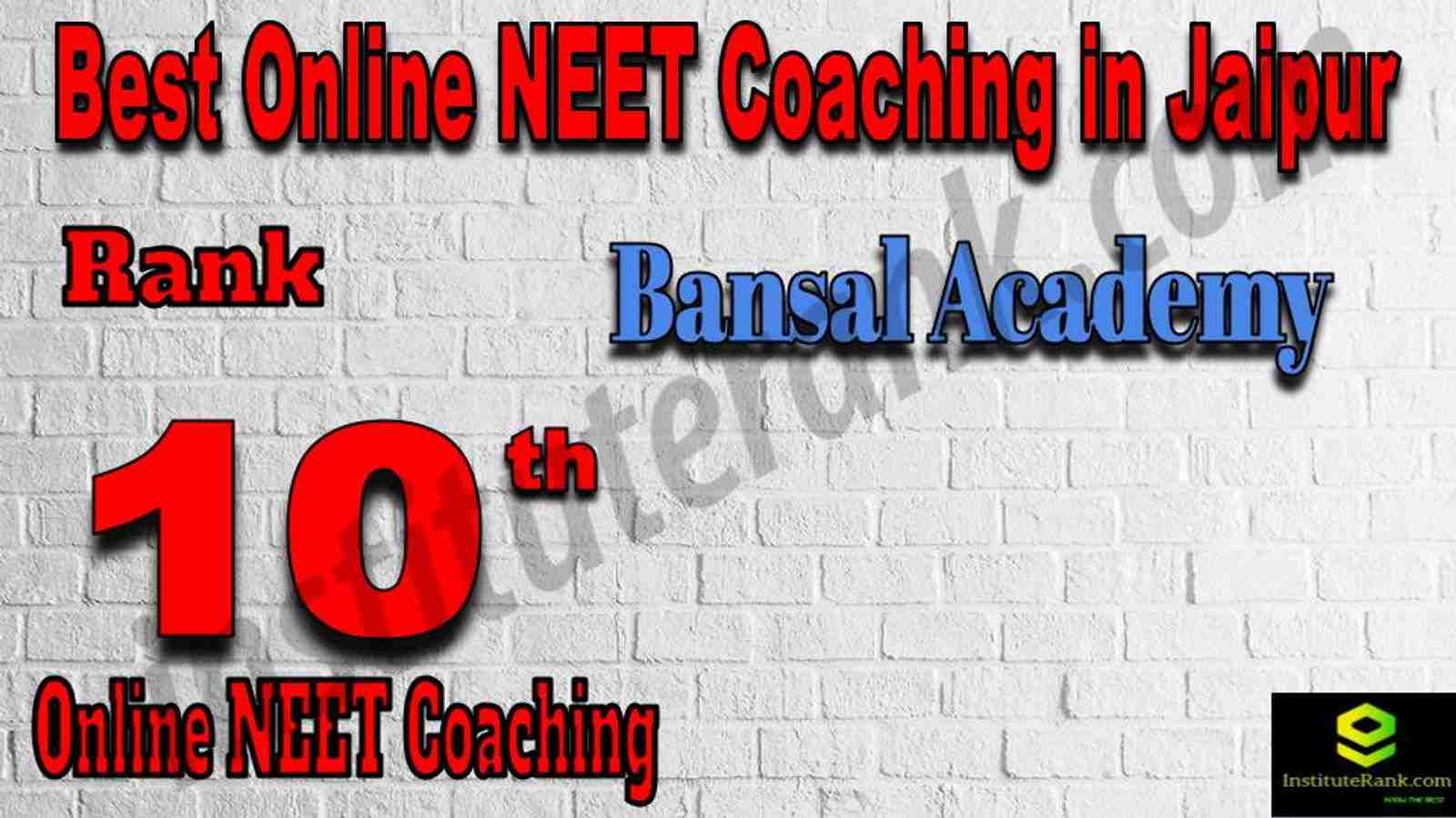 Rank 10 Best Online NEET Coaching in Jaipur Rank 10 Best Online NEET Coaching in Jaipur