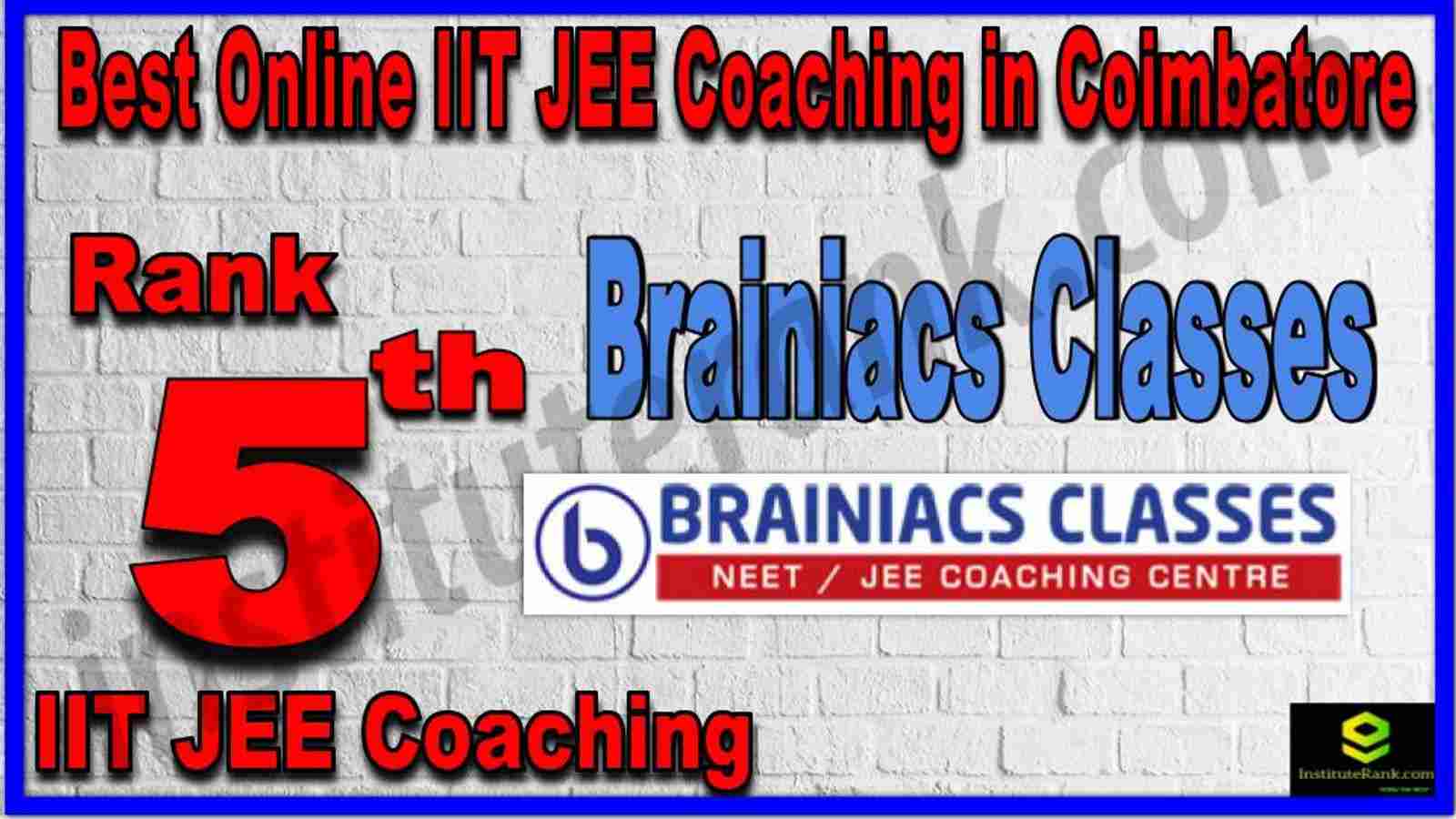 Rank 5th Best Online IIT JEE Coaching in Coimbatore