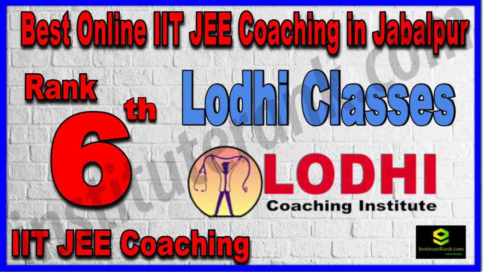 Rank 6th Best Online IIT JEE Coaching in Jabalpur