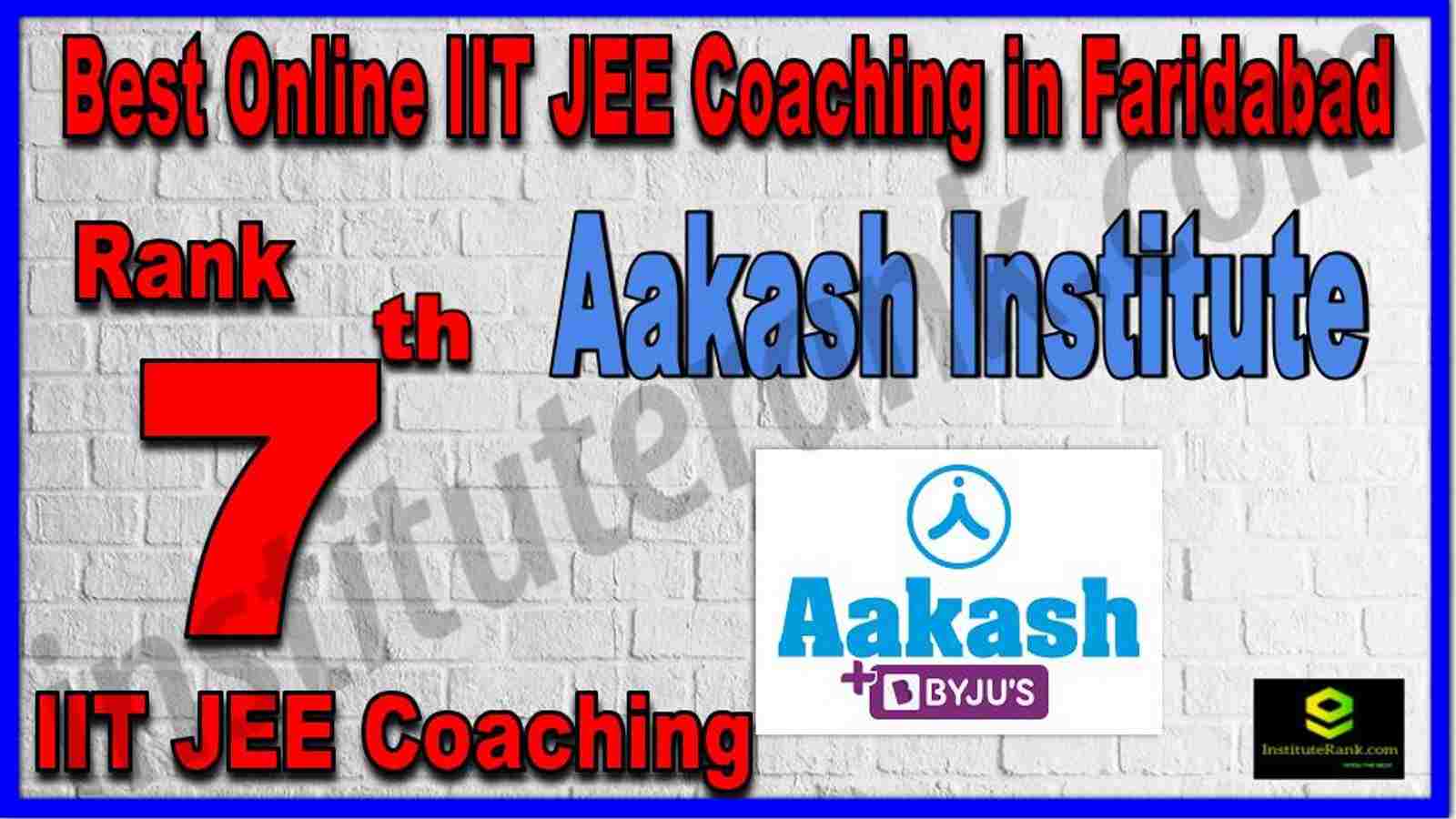 Rank 7th Best Online IIT JEE Coaching in Faridabad