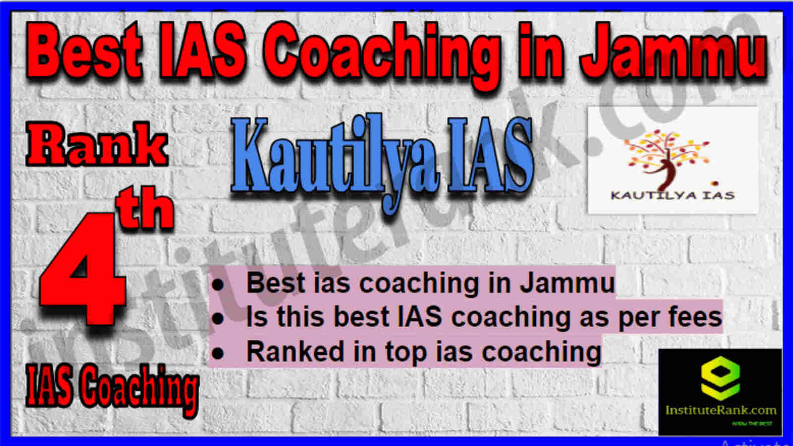 Rank 4 Best IAS Coaching in Jammu