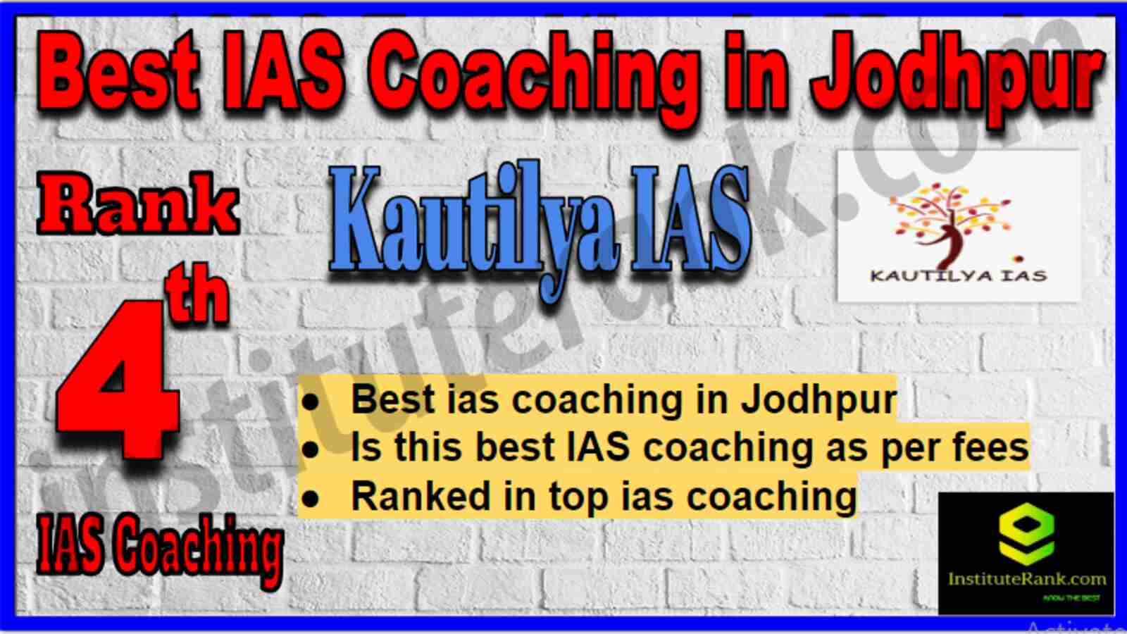 Rank 4 Best IAS Coaching in Jodhpur