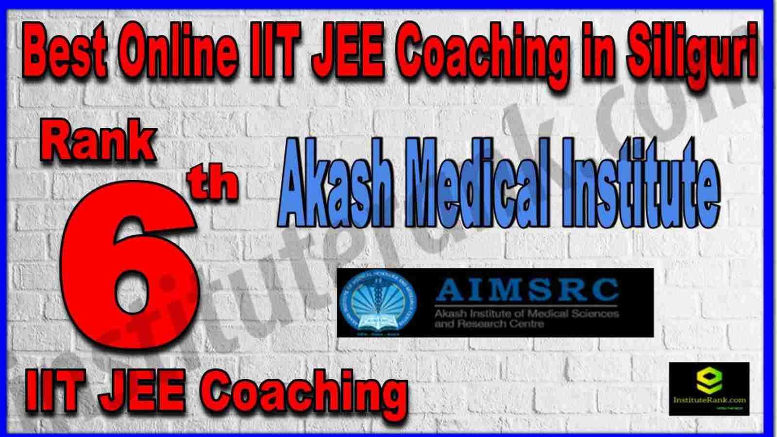 Rank 6th Best Online IIT-JEE Coaching in Siliguri