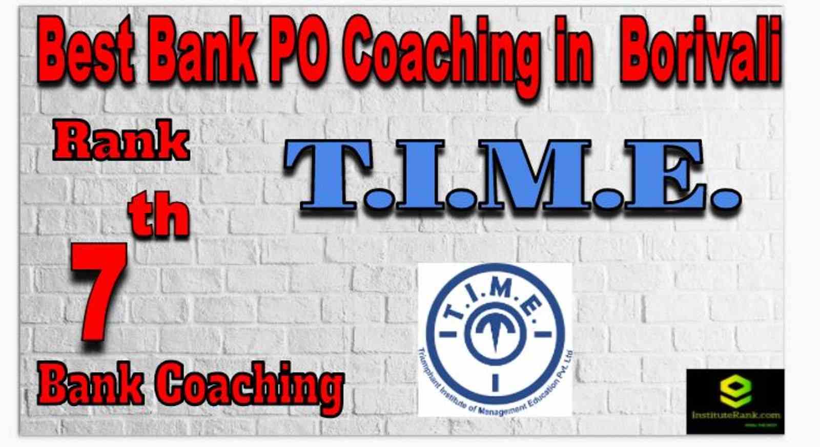 Rank 7 Top Bank PO coaching in Borivali