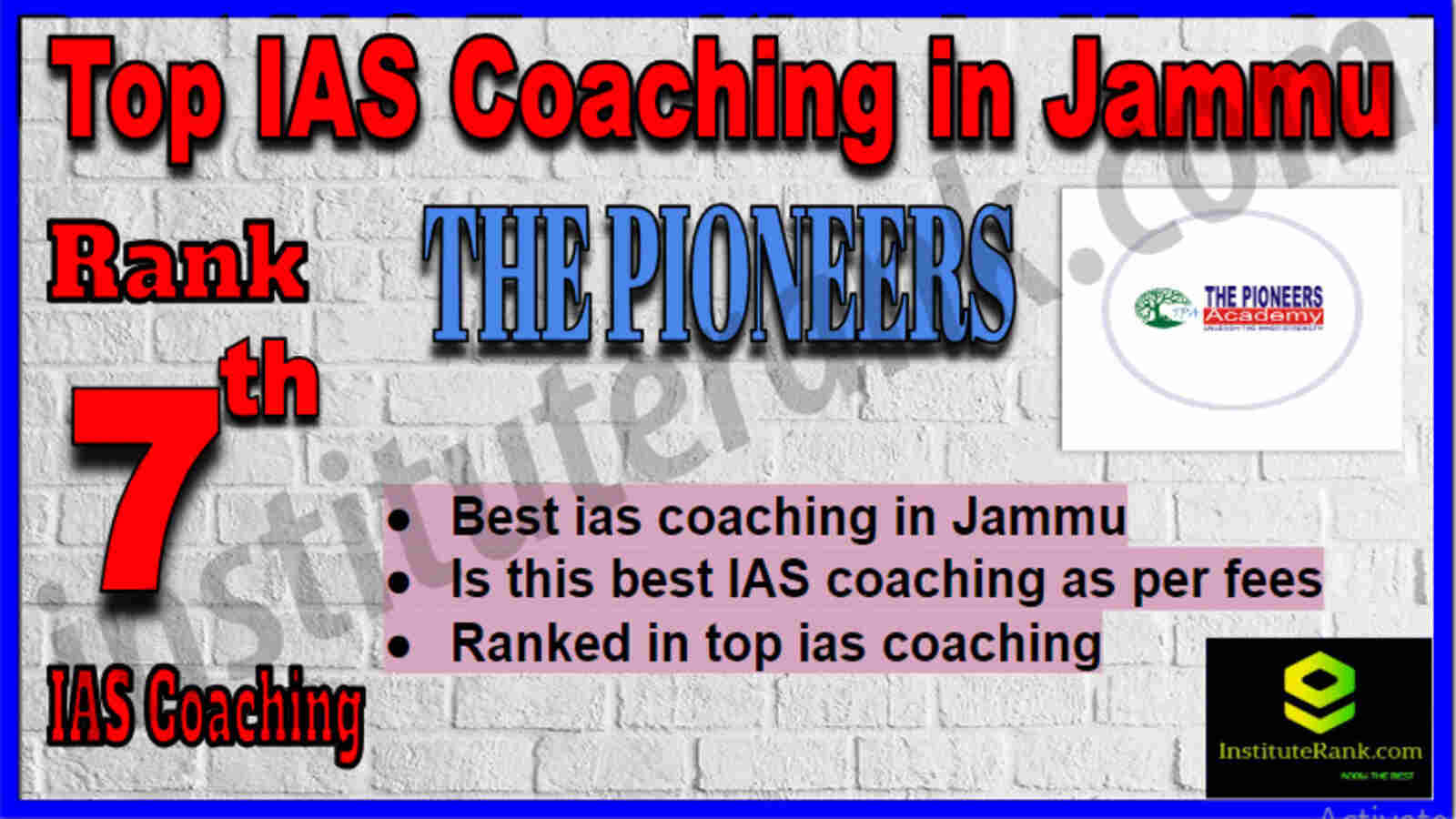 Rank 7 Top IAS Coaching in Jammu