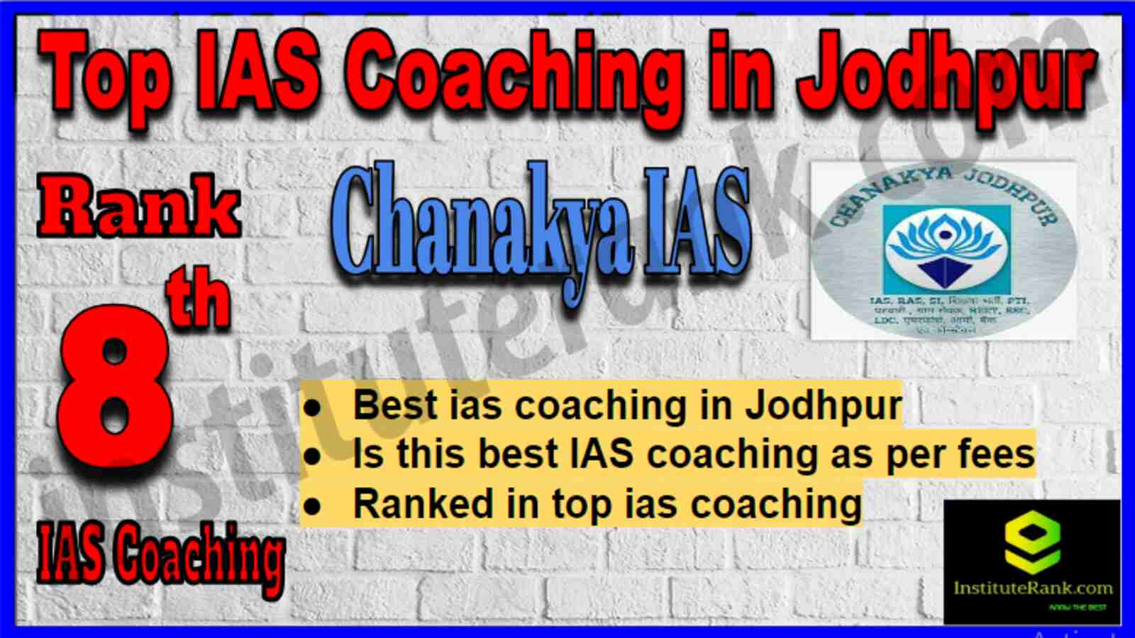 Rank 8 Top IAS Coaching in Jodhpur