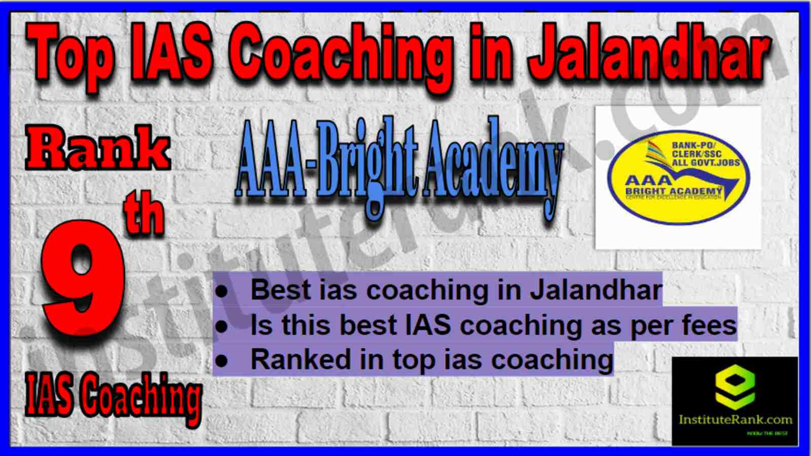 Rank 9 Top IAS Coaching in Jalandhar Rank 9 Top IAS Coaching in Jalandhar