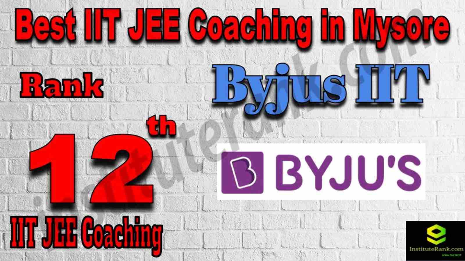 12th Best IIT JEE Coaching in Mysore