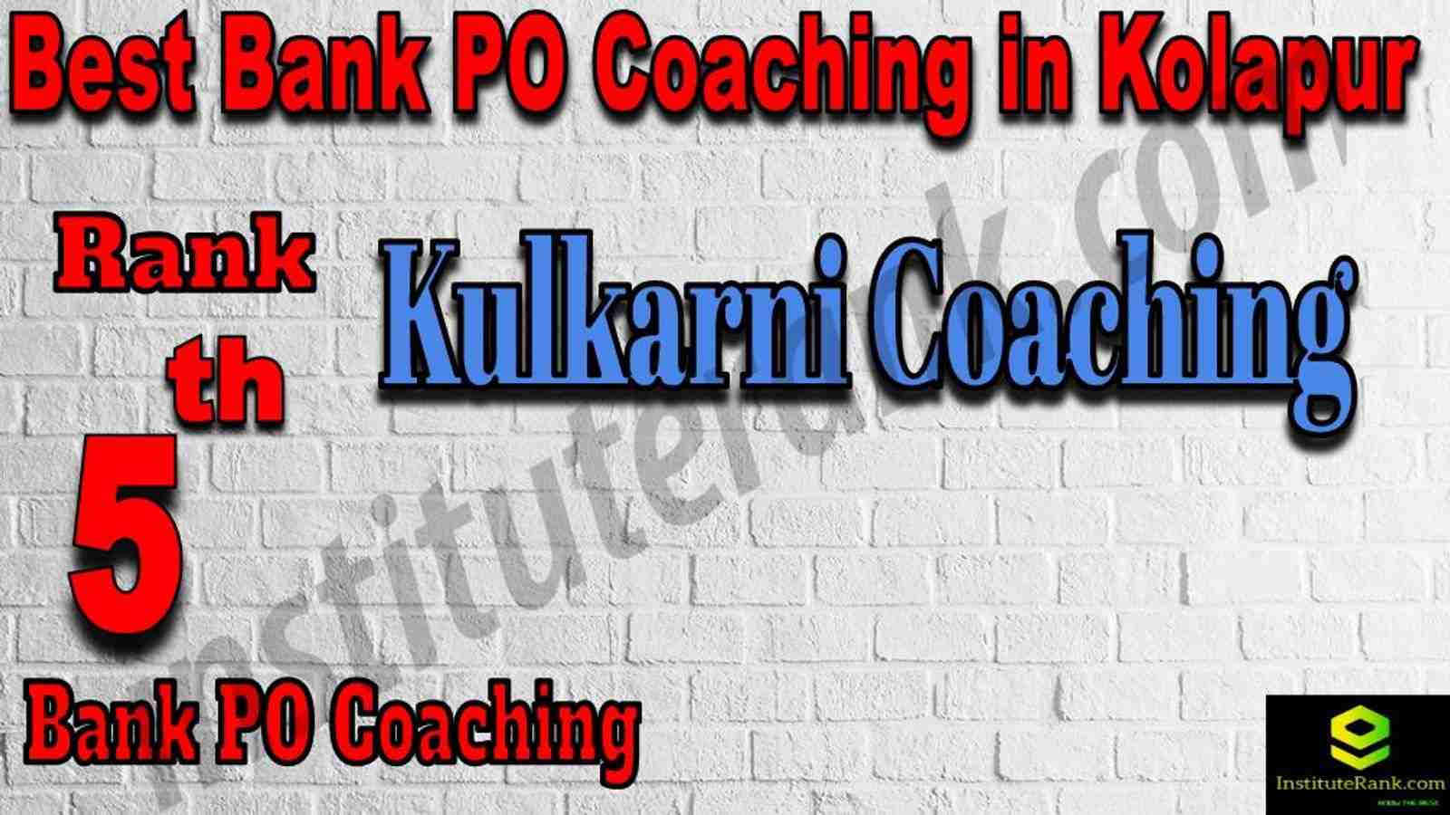 5th Best Bank PO Coaching in Kolapur