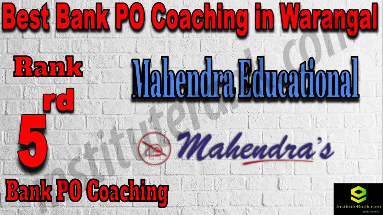5th Best Bank PO Coaching in Warangal