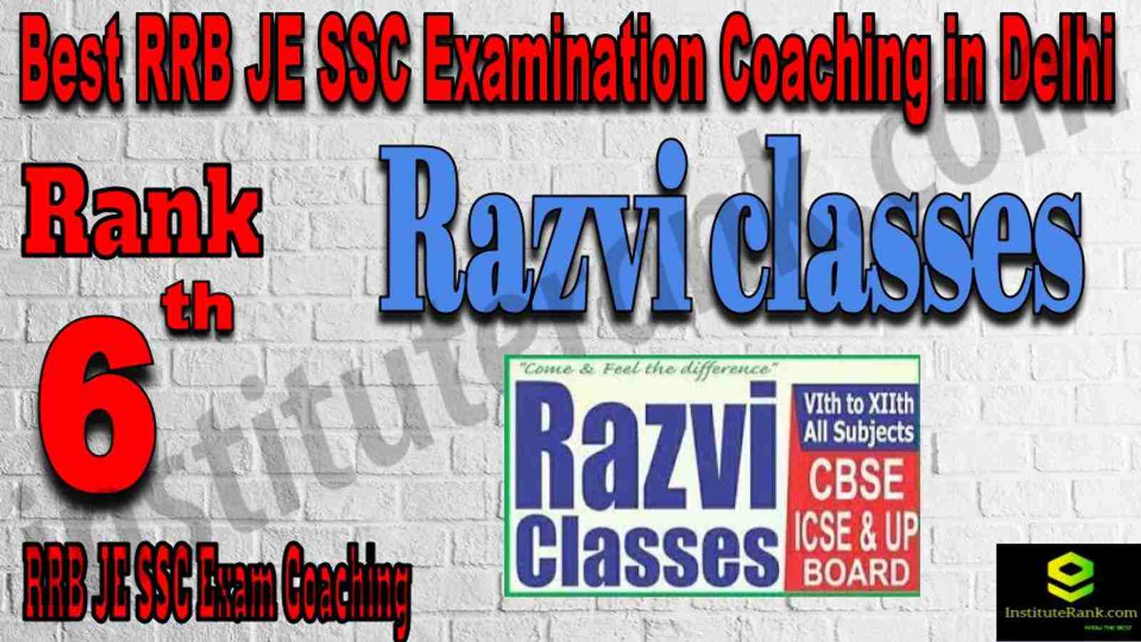 Rank 6 Best RRB JE SSC Examination Coaching in Delhi Rank 6 Best RRB JE SSC Examination Coaching in Delhi