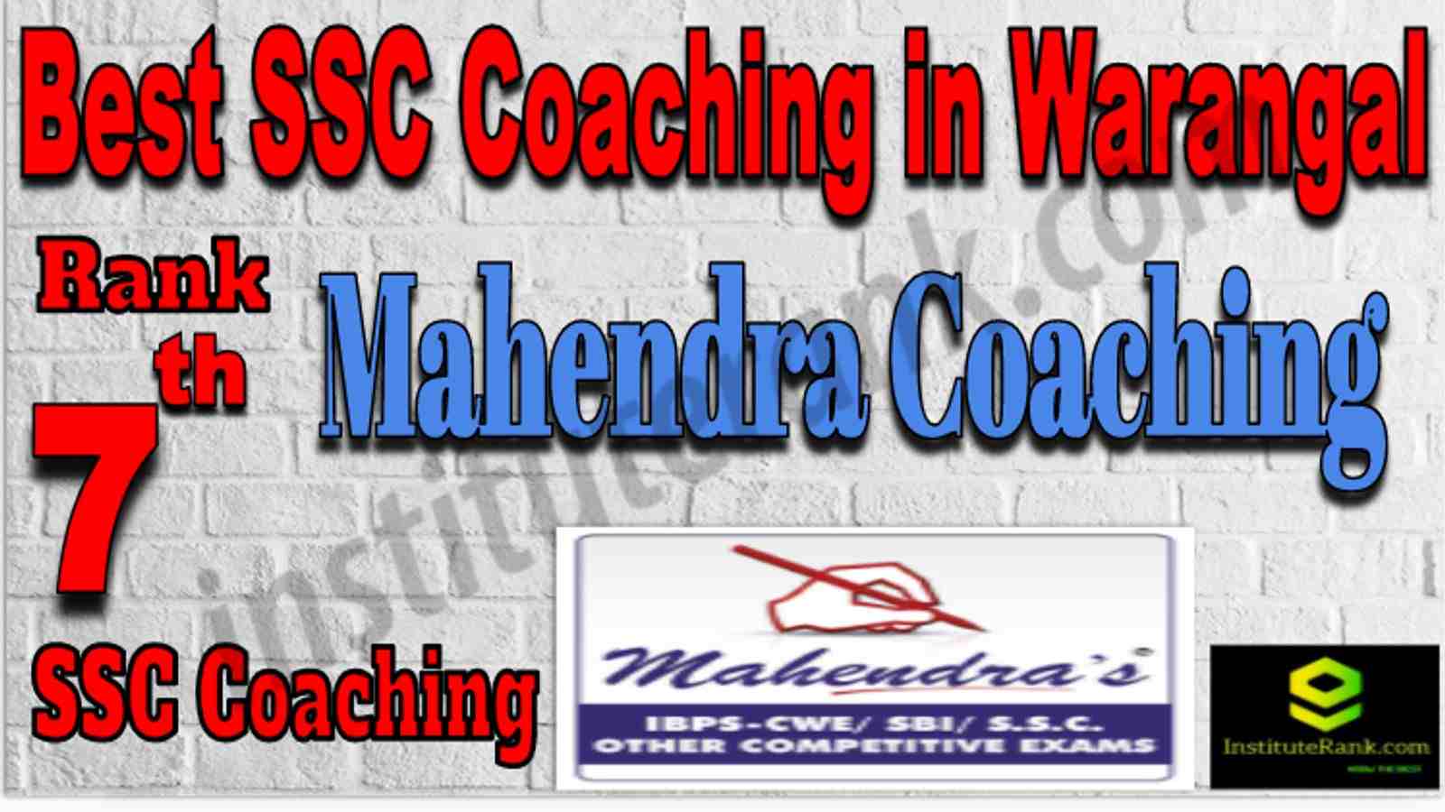 Rank 7 Best SSC Coaching in Warangal