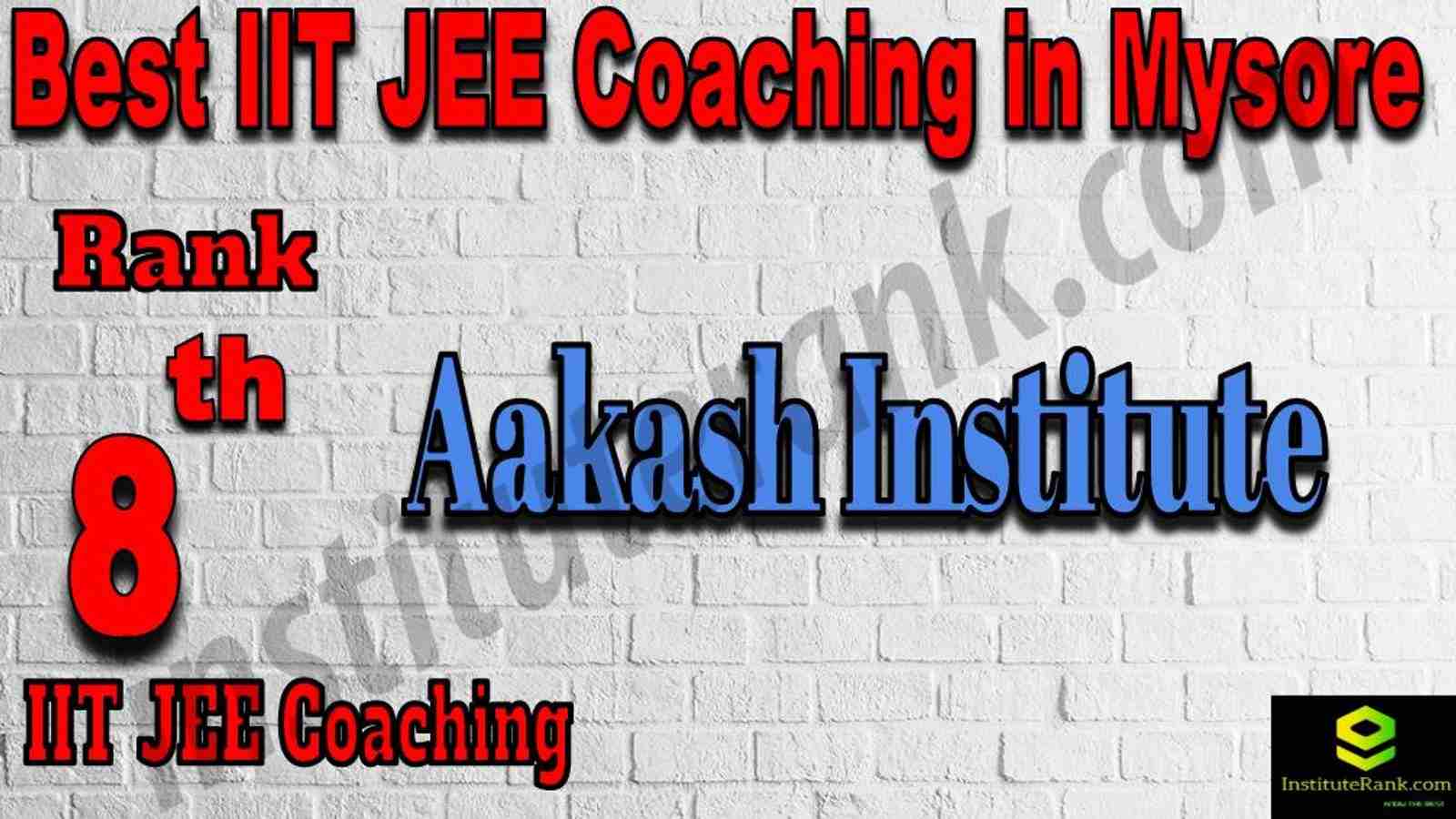 8th Best IIT JEE Coaching in Mysore