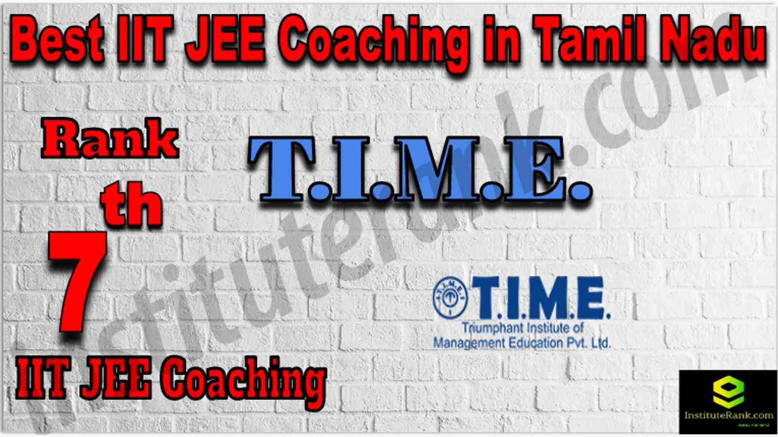 Rank 7th Best IIT JEE Coaching in Tamil Nadu