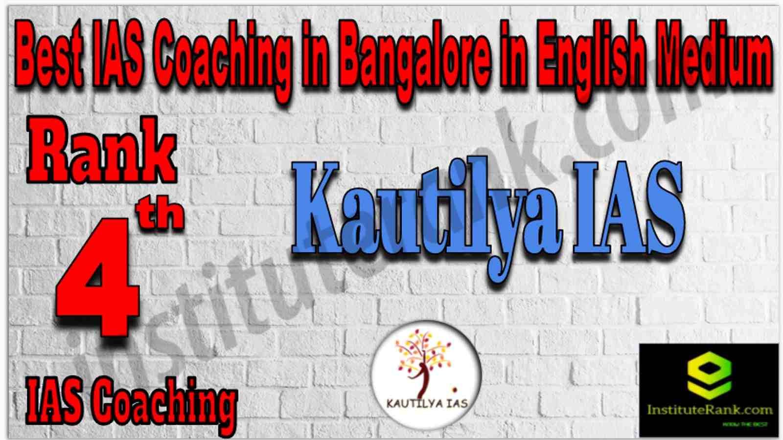 Rank 4 Best IAS Coaching in Bangalore in English Medium