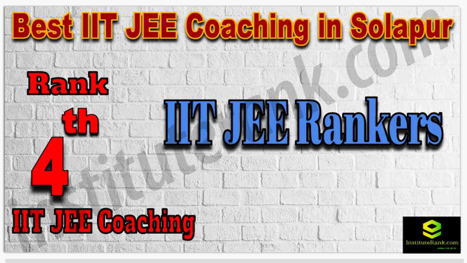 Rank 4th Best IIT JEE Coaching in Solapur
