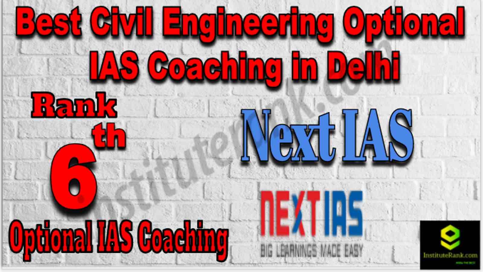 Rank 6 Best Civil Engineering Optional IAS Coaching in Delhi