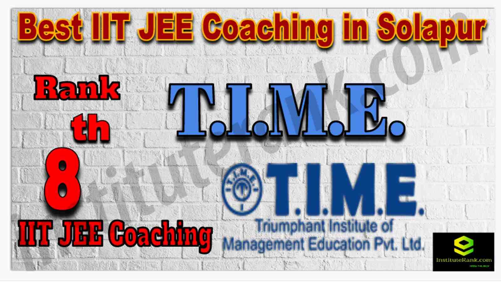 Rank 8th Best IIT JEE Coaching in Solapur