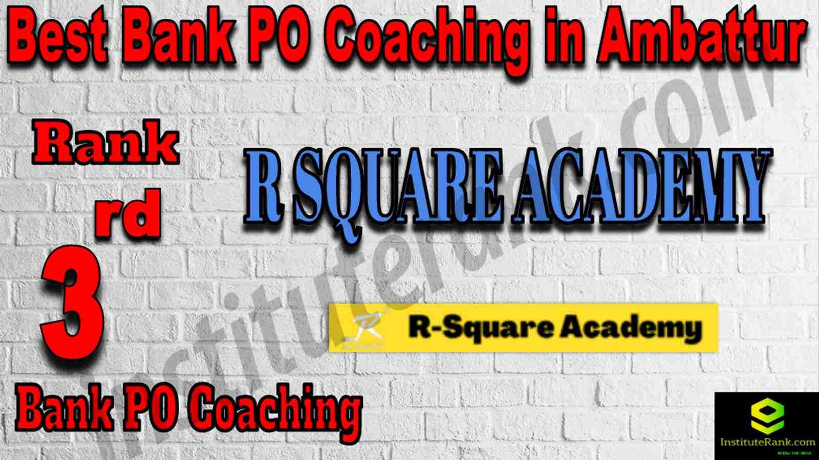 3rd Best Bank PO Coaching in Ambattur