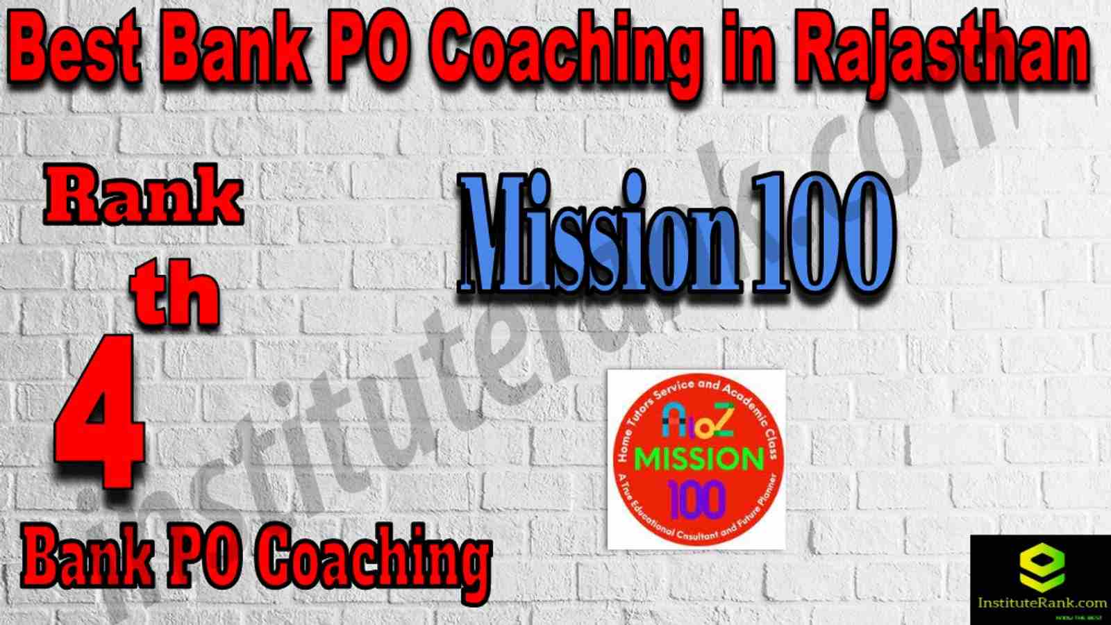 4th Best Bank PO Coaching in Rajasthan