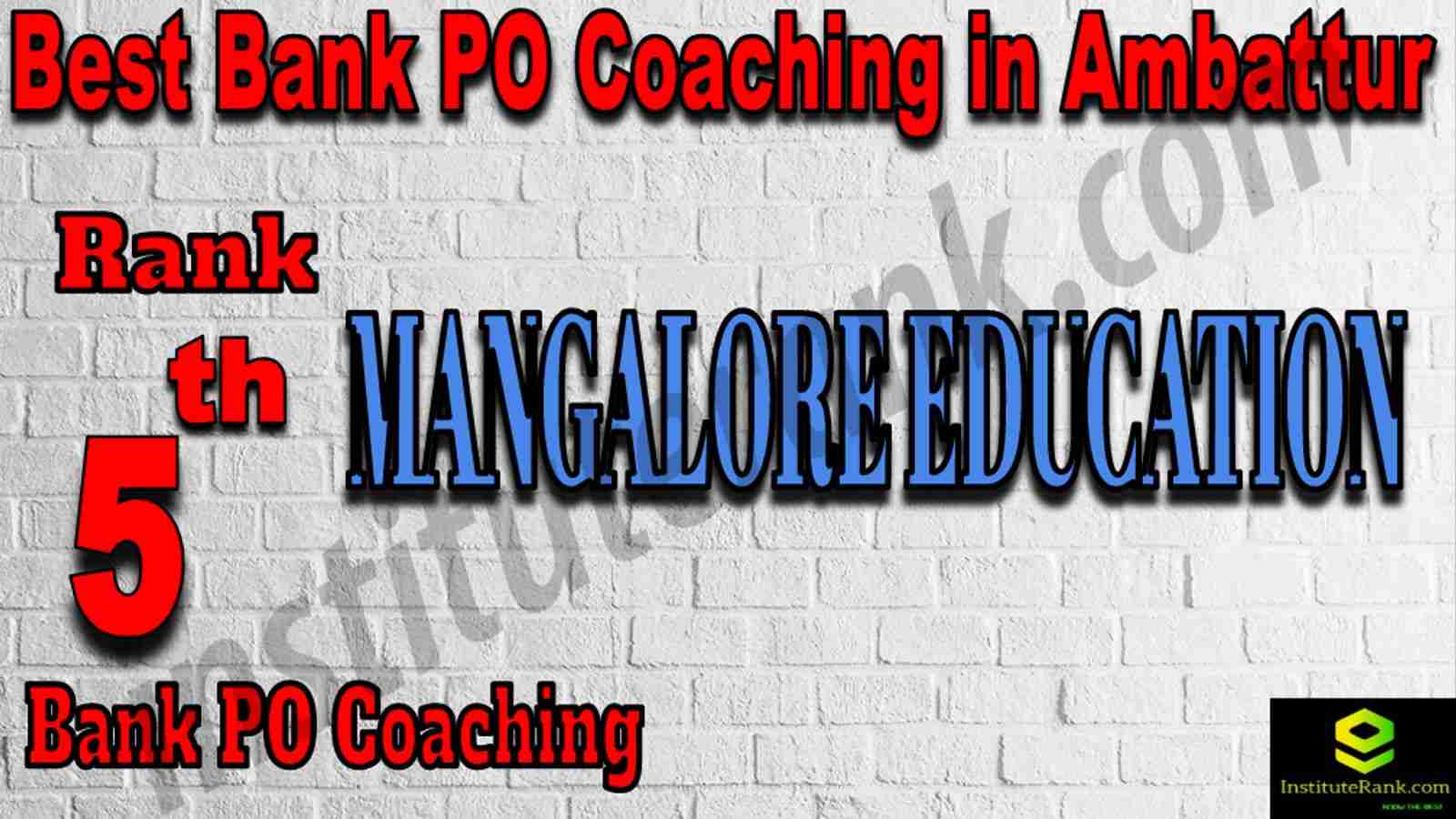 5th Best Bank PO Coaching in Ambattur