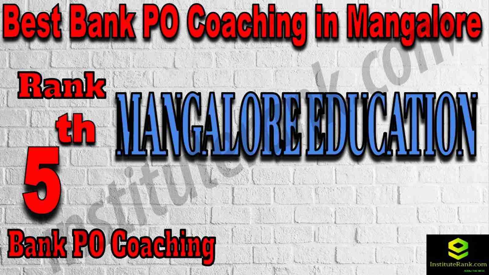 5th Best Bank PO Coaching in Mangalore