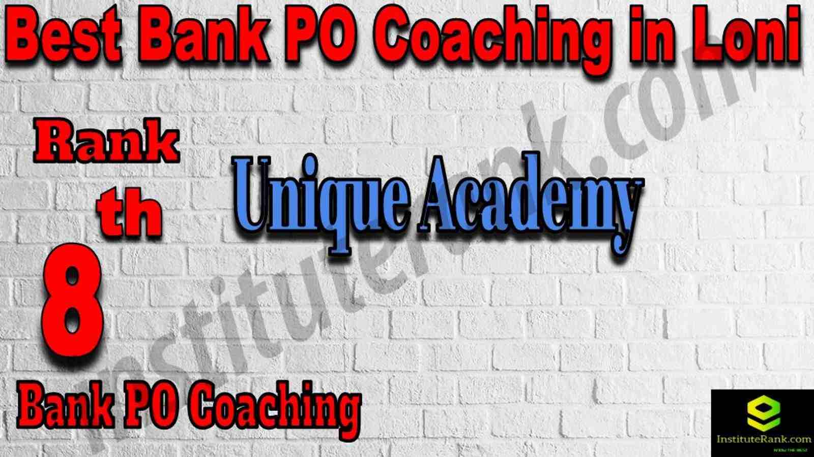 8th Best Bank PO Coaching in Loni