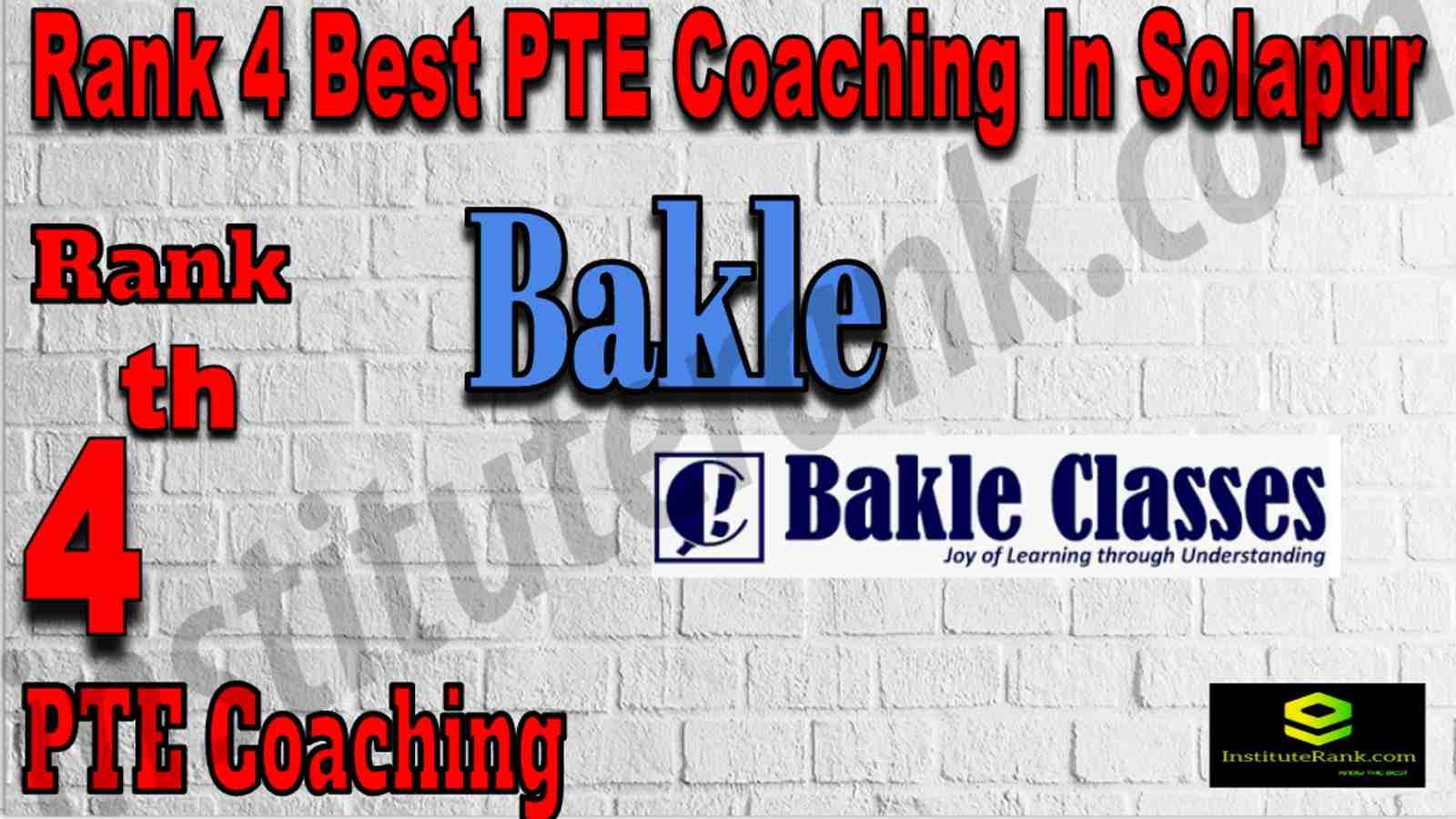 4th Best PTE Coaching In Solapur