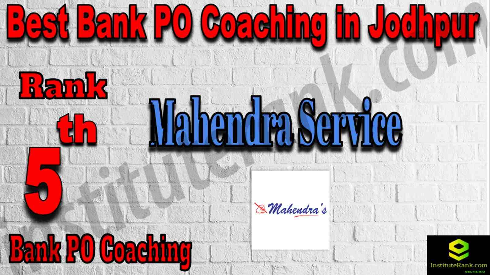5th Best Bank PO Coaching in Jodhpur