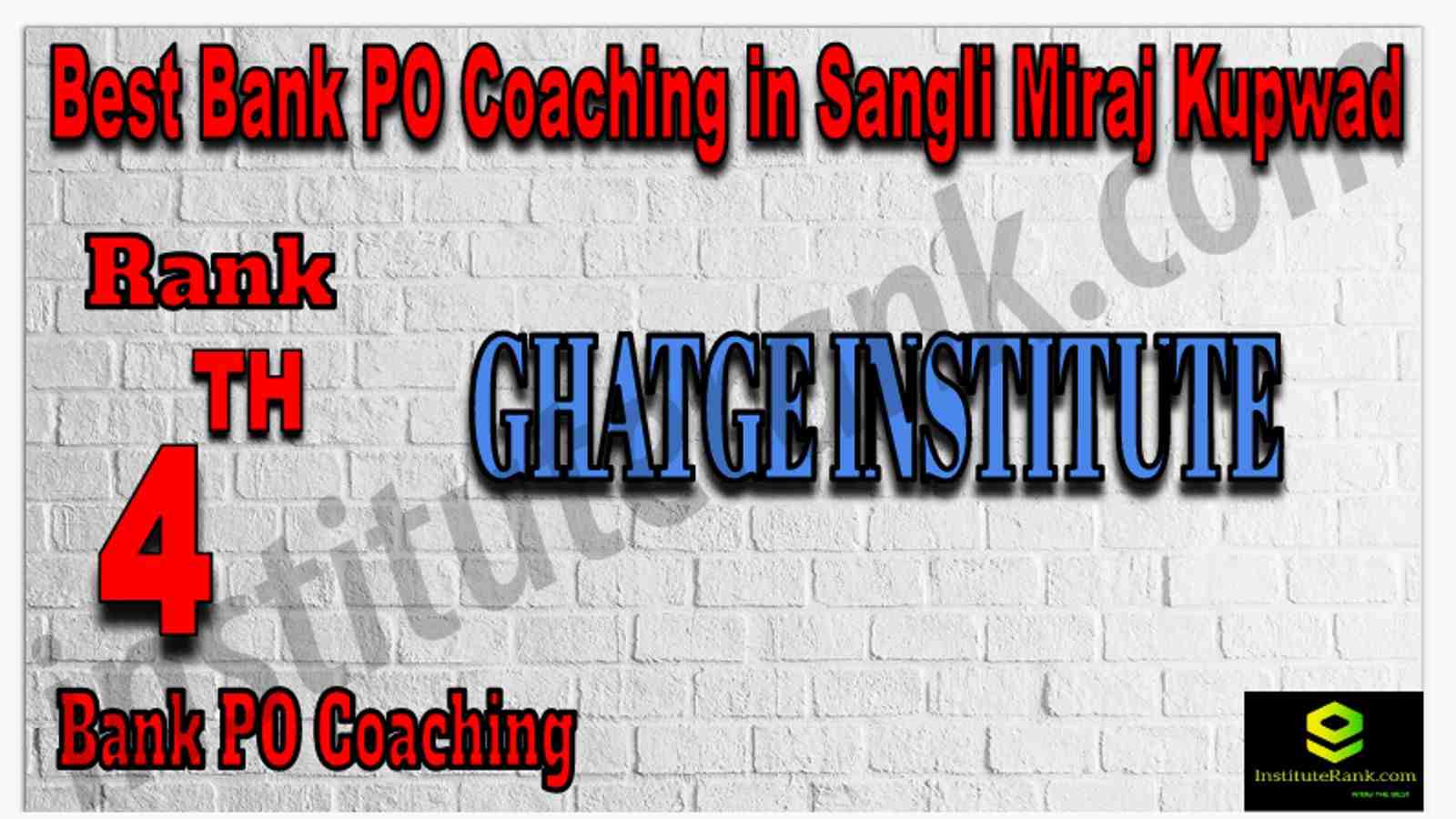 Rank 4 Best Bank PO Coaching in Sangli Miraj Kupwad