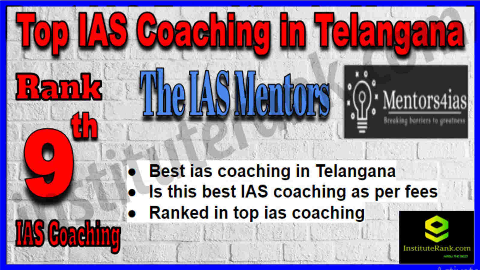 Rank 9 Top IAS Coaching in Telangana Rank 9 Top IAS Coaching in Telangana