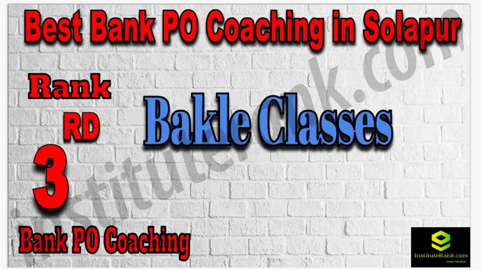 Rank 3 Best Bank PO Coaching in Solapur