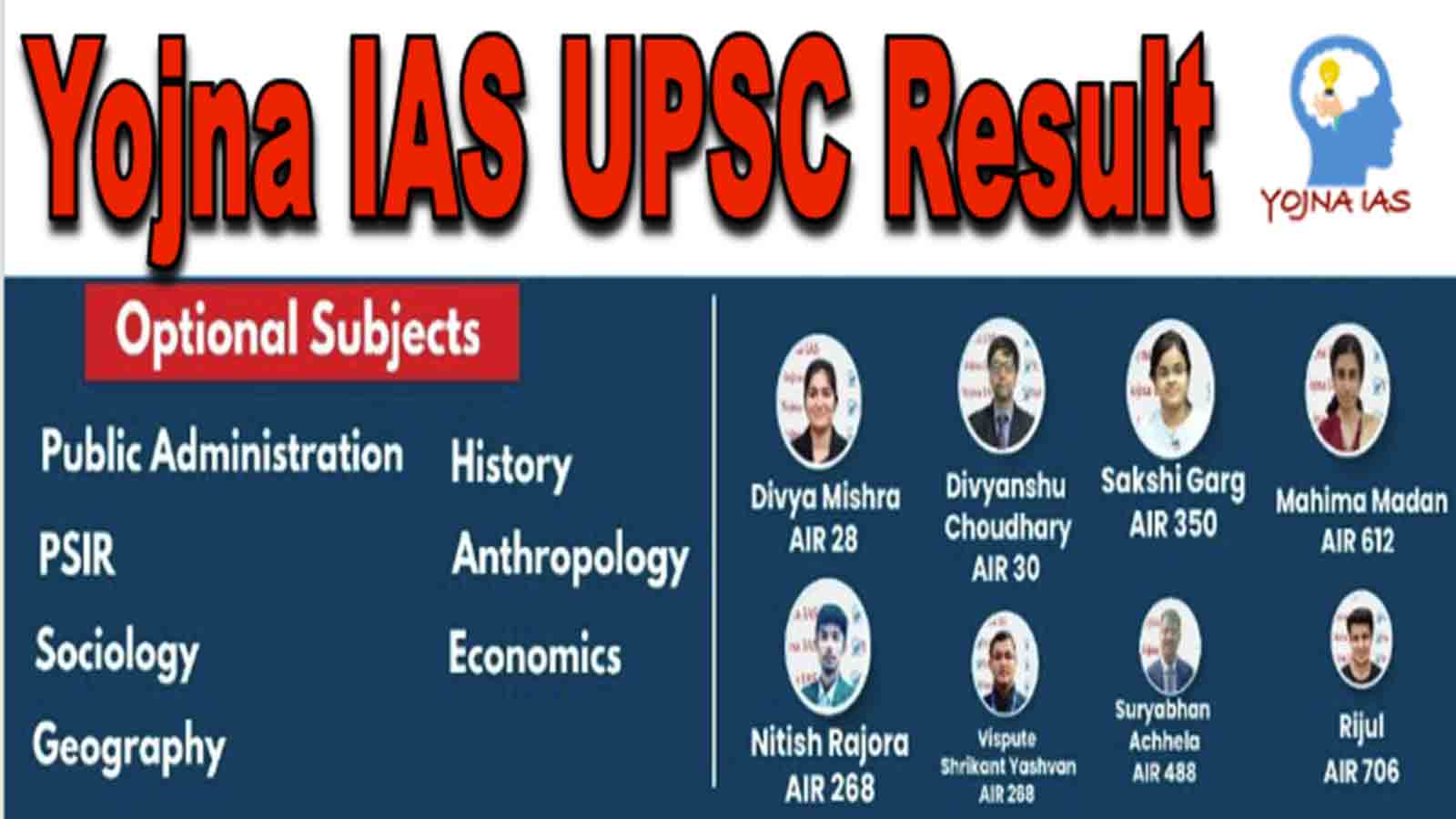 Yojna IAS UPSC Result