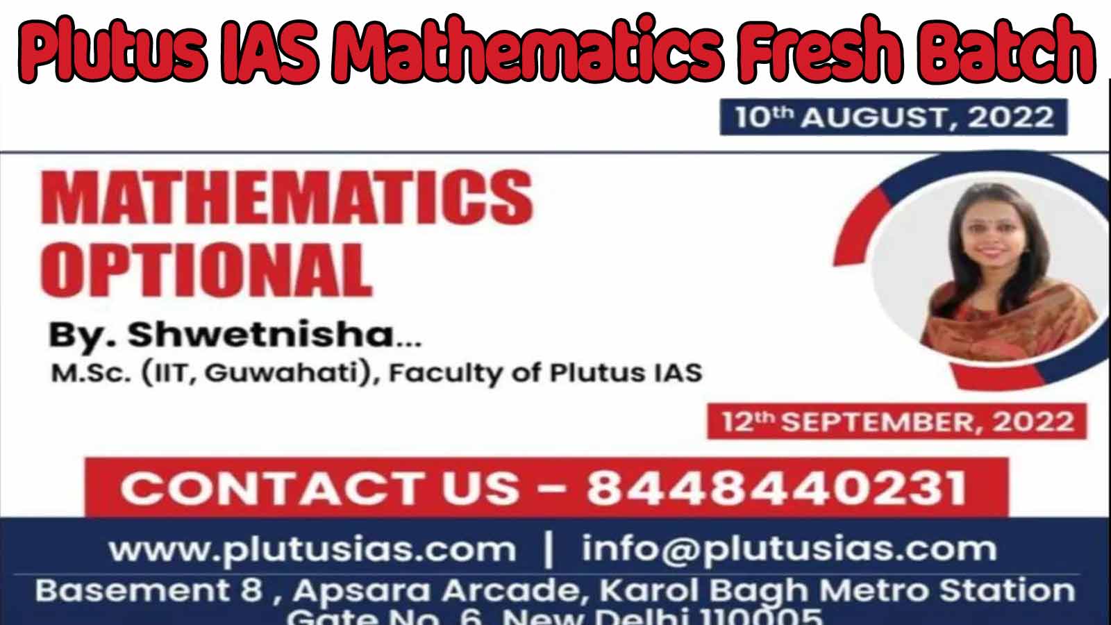 Plutus IAS Mathematics Fresh Batch