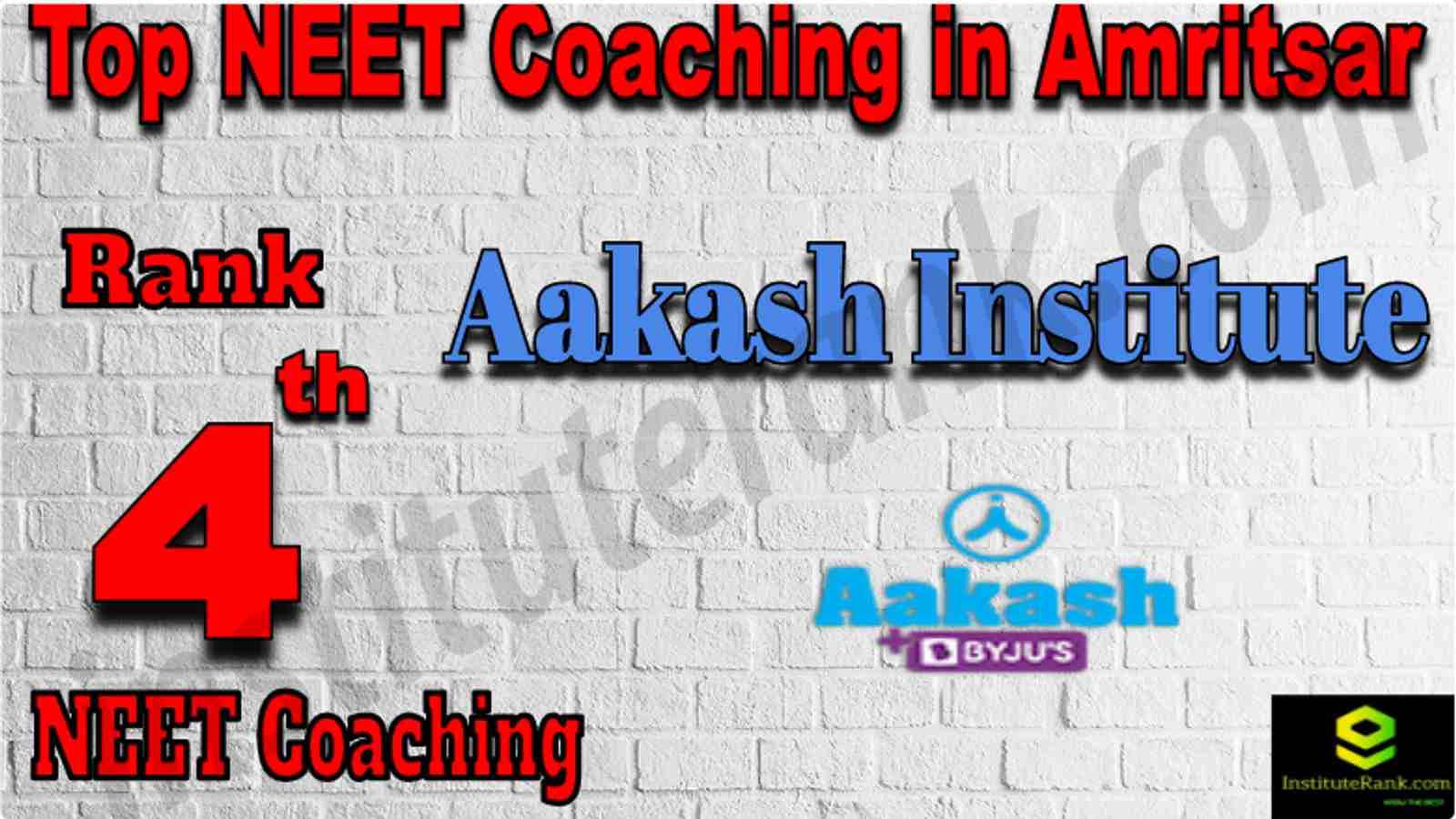 Rank 4 Top NEET Coaching in Amritsar
