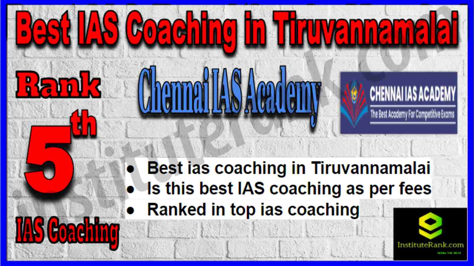 Rank 5 Best IAS Coaching in Tiruvannamalai