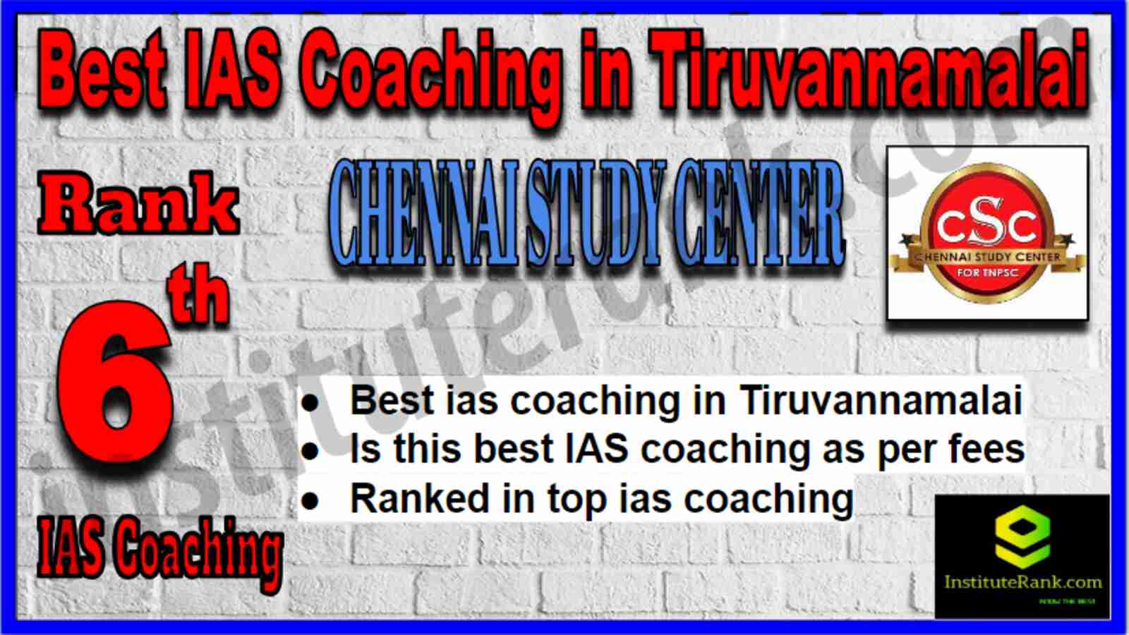 Rank 6 Best IAS Coaching in Tiruvannamalai