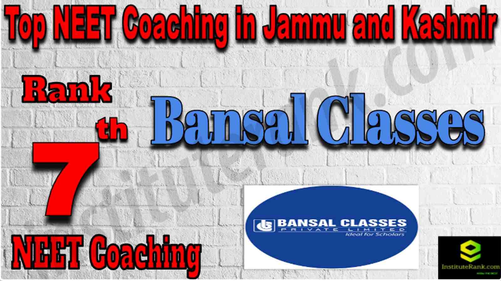 Rank 7 Top NEET Coaching in Jammu and Kashmir