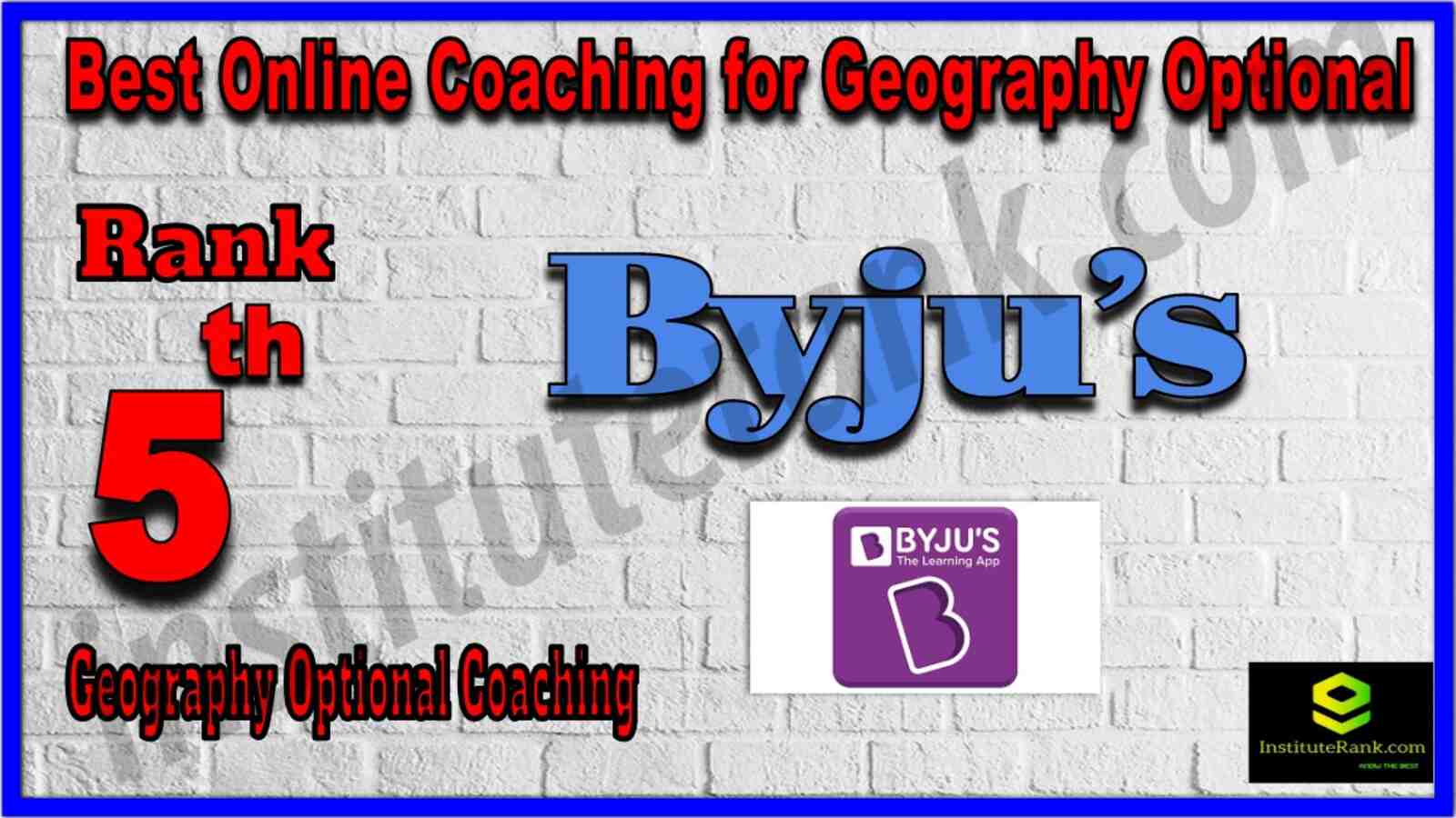 Rank 5 Best Online Coaching for Geography Optional