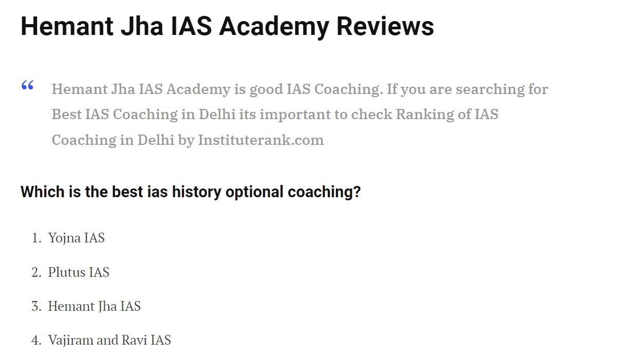 Hemant Jha IAS Coaching Reviews